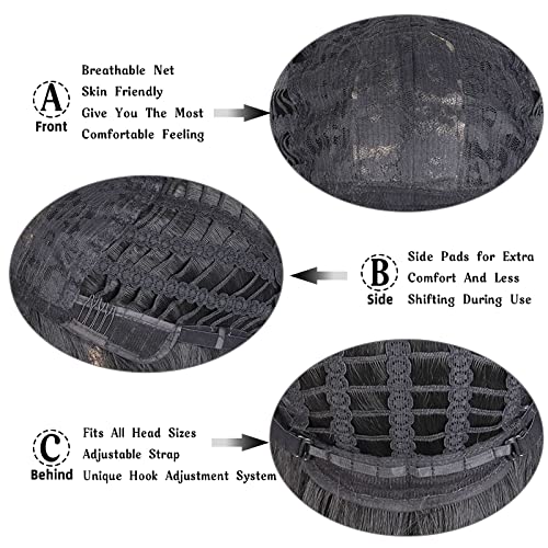 WERD Black Short Bob Wig,Straight Black Bob Wig with bangs, 10 inch Straight Bob Bangs Wig for Women Natural Looking for Daily Use