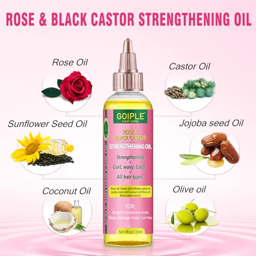 Edge Control Wax for Women Strong Hold - Edge Smoother Edge Wax Styling Tamer Edge Control Wax for Black Hair - Rose & Castor Hair Oil for Hair Growth Strengthening Hair Oil Briad Bonnet Brush Set