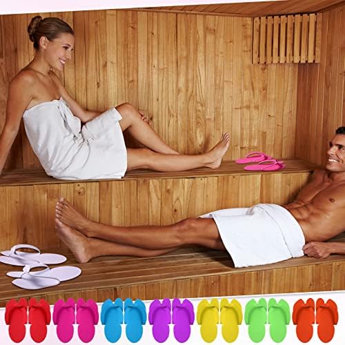 JaGely 90 Pairs Disposable Pedicure Slippers Bulk, Pedicure Flip Flops Disposable Anti Slip EVA Foam Spa Slippers Sandals for Guests Women Girls Kids Foot Bath Nail Salon Party Supplies