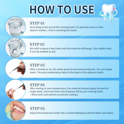 Tooth Repair kit for Filling The Missing Broken Tooth and Gaps-Moldable Fake Teeth and Thermal Beads Replacement Kit-Natural Color-B01