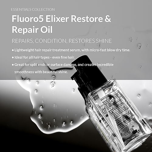 Number 4 Hair Oil, Fluoro5 Elixir Restore & Repair, Anti Frizz Serum for Damaged Hair, 2.0 oz – N4 Hair Care