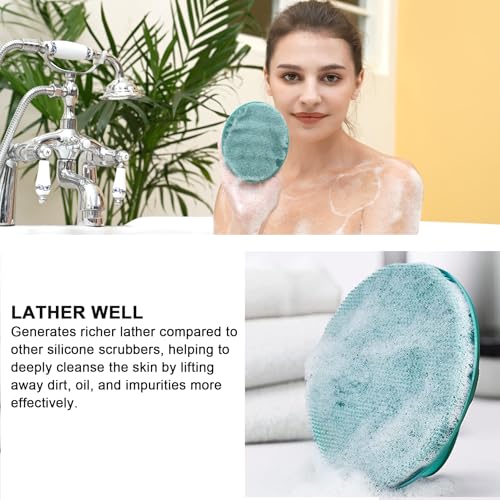 Food-Grade Soft Silicone Body Cleansing Brush Shower Scrubber, Gentle Exfoliating and Massage for All Kinds of Skin (Pack of 4)