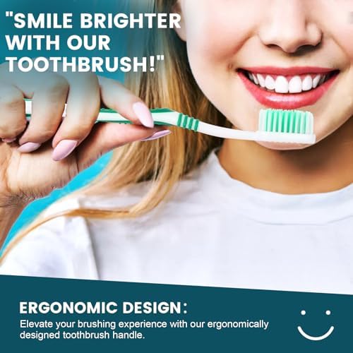 Navona 50 PCS Disposable Toothbrush with Toothpaste Bulk, Travel Toothpaste, Bulk Toothpastes, Individually Wrapped Bulk Toothbrush, Ergonomics Handle,Medium Soft Bristle, Perfect for Travel, Hotel