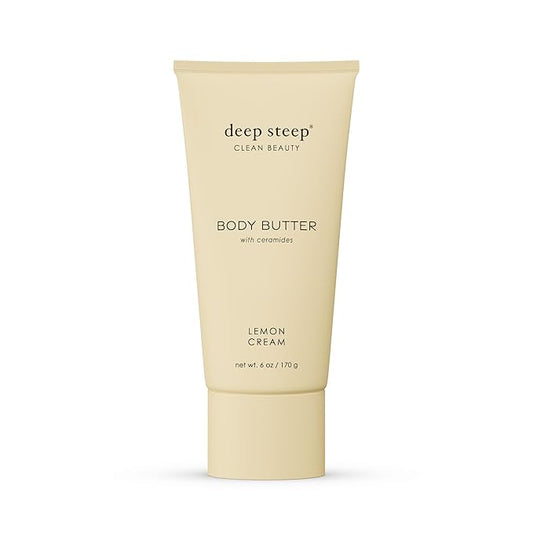 Deep Steep Body Butter with Ceramides for Intense Moisture 6oz (6 Ounces (Pack of 1), Lemon Cream)