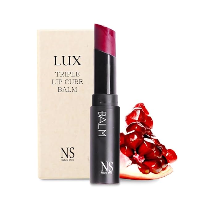 Lux Triple Lip Cure Balm (0.17 oz) (AURA (Deep Magenta Pink)) 4 million units sold in Korea, Natural Tinted Korean Lip Balm, Petroleum/Paraben Free, Lip Butter,lip balm hydrating,tinted moisturizer