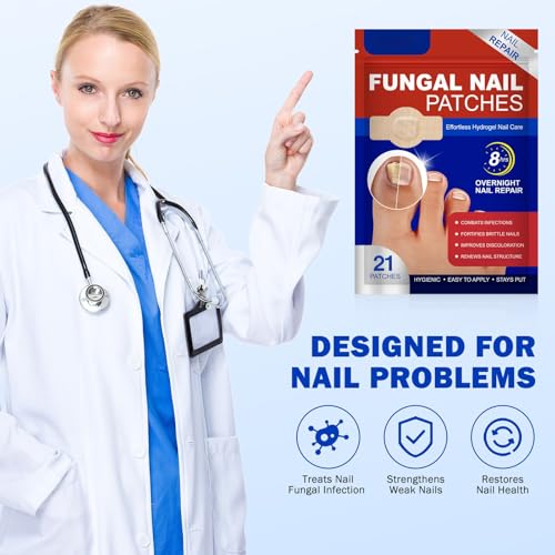 2Pack Fungal Nail Patches, Nail Fungus Patches for Toenail, Fingernail Fungus Treatment,Overnight Toe Nail Treatments for Damaged Nails Ingrown Toenail Foot Nails Repair and Care