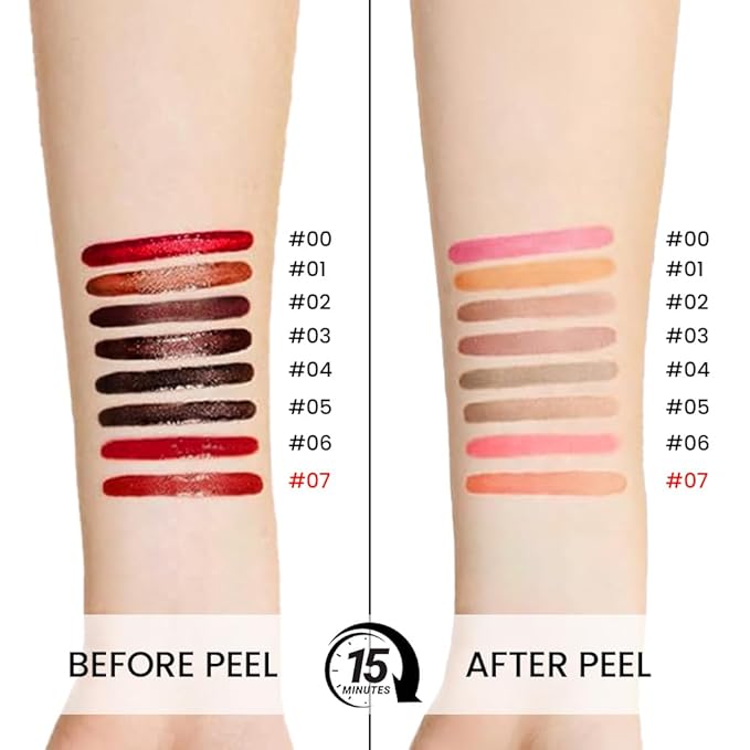 2Pcs Matte Liquid Lip Stain Peel Off Lip Liner Tattoo Set, Waterproof, Smudge-Proof, Peel Off Lip Stain Tattoo, Long-Lasting Non-Stick Cup Lip Gloss for All Skin Types (0.12 fl oz, #04+#06)