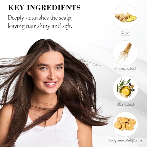 Dark Brown Hair Dye Shampoo 3 in 1, Hair Color Shampoo for Cover Grey Hair, Herbal Ingredient for Men and Women (Dark Brown)
