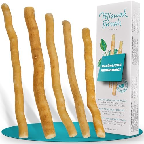 Miswak Toothbrush - Traditional Arabian Toothbrush, Wooden Toothbrush, for Natural White Teeth, 5pcs by BLISSANY