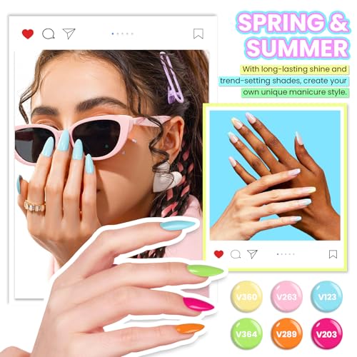 VANREESA Gel Nail Polish Kit with U V Light 74 Pcs Gel Polish Nail Set 56 All Season Colors Nail Polish Set + Base and 4 Effects Top Coat with Manicure Tools Complete Nail Kit Gifts for Women