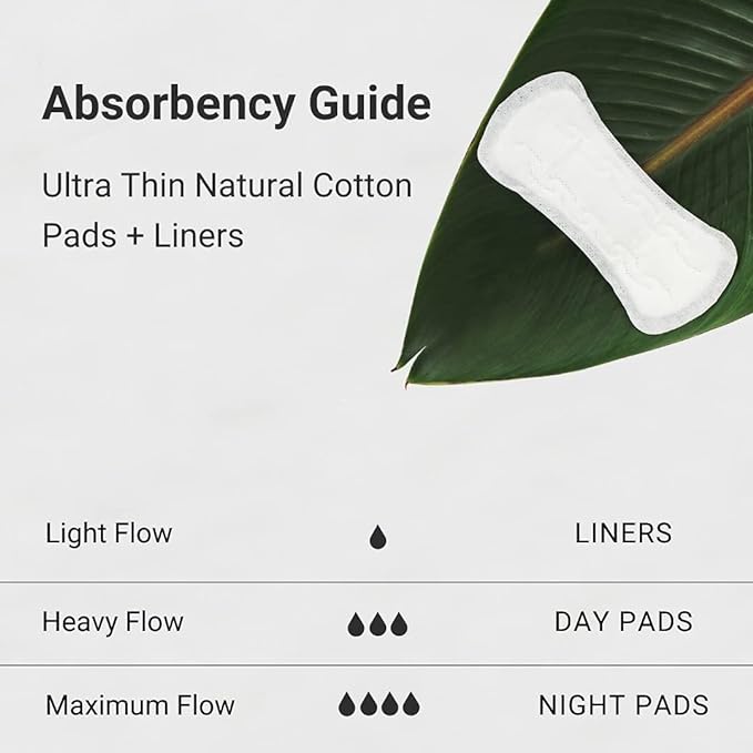 Veeda Natural Cotton Night Pads for Women - Overnight Heavy Flow Absorbent Ultra-Thin Feminine Pad - Hypoallergenic Period Pads with Wings - Unscented & Chlorine Free Sanitary Napkins - 48 Count
