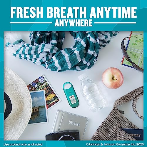 Listerine Cool Mint Pocketmist, Oral Care Mist for Fresh Breath, Non-Aerosol Sugar-Free Bad Breath Refresher Spray to Kill 99% of Bad Breath Germs, Portable, Cool Mint Flavor, 7.7 mL, 12 Sprays