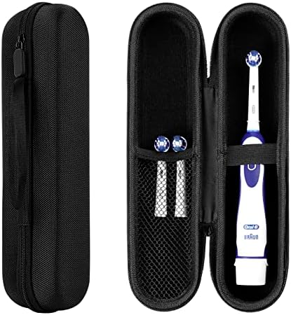 Travel Electric Toothbrush Case, Portable Container Holder Storage Box, PU Travel Case Compatible With Oral-B Pro 1500 8000, Philips 4100, 5100 6100, 9900 (Black PU 1pack)