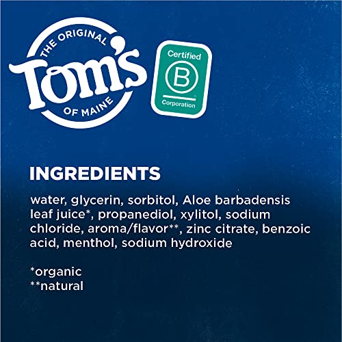 Tom's of Maine Sea Salt Natural Alcohol-Free Mouthwash, Refreshing Mint, 16 Fl Oz (Pack of 3)