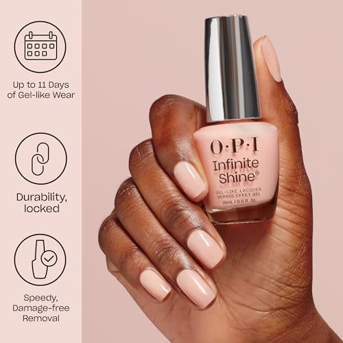 OPI Infinite Shine Never Leavin' Blue | Opaque Dark Blue Crème Long Wear Gel Like Nail Polish | Vegan, Long Lasting, Streak Free