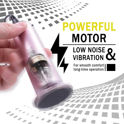 Electric Callus Remover for Feet Speed Adjustable Electric Foot File with 60pcs Replacement Sandpaper Discs Pro Pedicure Foot Filer Dead Dry Hard Skin Calluses Foot Grinder Pink
