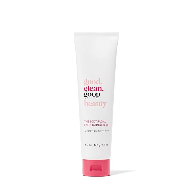 good.clean.goop beauty The Body Facial Exfoliating Scrub | Body Exfoliant & Cleanser for Glowing Skin | AHAs, Grape-Seed Exfoliant & Avocado Fruit Oil | Dead Skin Remover | Cruelty-Free & Vegan | 5 oz