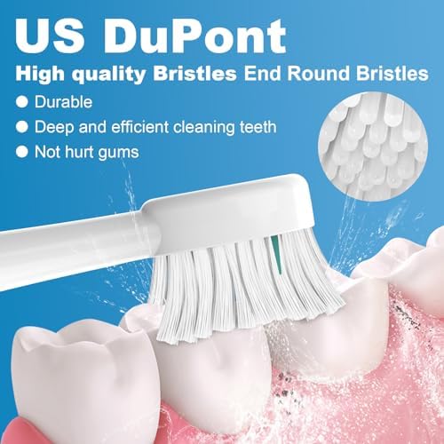 Replacement Brush Heads for WaterPik Sonic-Fusion 2.0 Flossing Toothbrush (SF-03/SF-04) and Sonic-Fusion Flossing Toothbrush (SF-01/SF-02),6 Count White with Covers