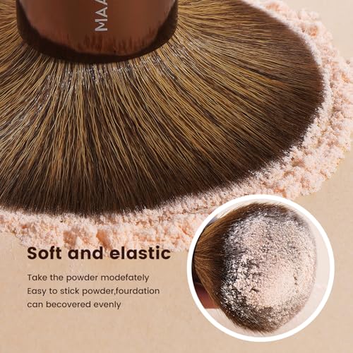 MAANGE 8 PCS Makeup Brush Set Double-end Makeup Brushes for Blending Liquid Powder Concealer Eyeshadow Blush Burshes Set (Brown)