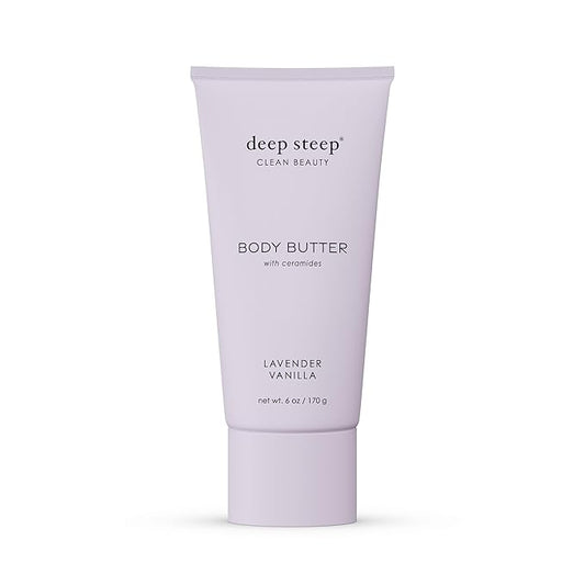 Deep Steep Body Butter with Ceramides for Intense Moisture 6oz (6 Ounces (Pack of 1), Lavender Vanilla)