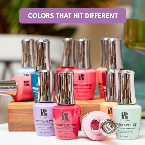 RC Red Carpet Manicure Fortify & Protect LED Gel Top Coat – High Shine Top with Vitamin A & Biotin, Long-Lasting, Strengthens Nails, No Chipping or Peeling (0.3 Fl Oz)