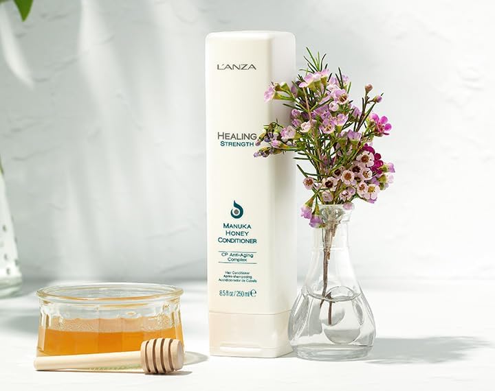 L’ANZA Healing Strength Manuka Honey Conditioner, Conditioner for Repair, Strengthens, Protects and Restores Fragile, and Aged Hair Against Frizz Control & Damage, Hair Care, New Bottle