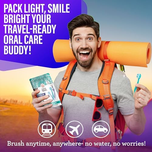 GuruNanda Ready-to-Go Disposable Mini Travel Toothbrushes - Butter on Gums Softex Bristles, Pre-Pasted Toothbrush & Toothpick - Fluoride-Free, No Rinsing Needed, 70 Ct