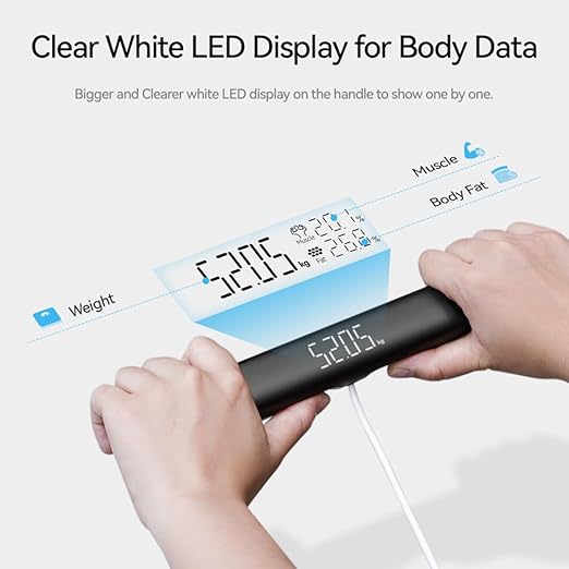 Fitdays Smart Body Fat Scale | Advanced 8-Electrode Technology for BMI/20+ Body Metrics | Full-Color LED & High Precision | Bathroom Weight Scale for Fitness/Weight Loss | (FG2202WB-BLACK)
