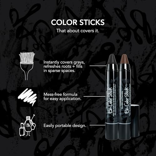 Bumble and bumble. Color Stick Gray Hair + Root Coverup in Natural Brown + Black Shades