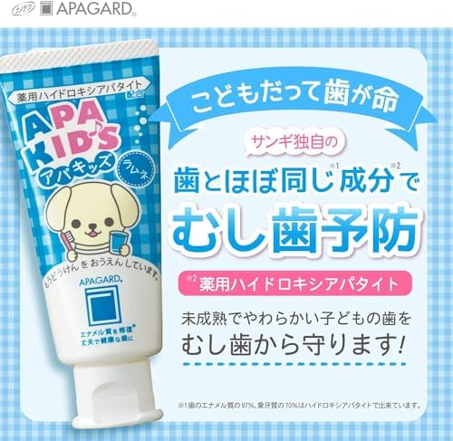 Apa-Kids toothpaste 60g | the first nanohydroxyapatite remineralizing toothpaste for kids (set of 2) .pack