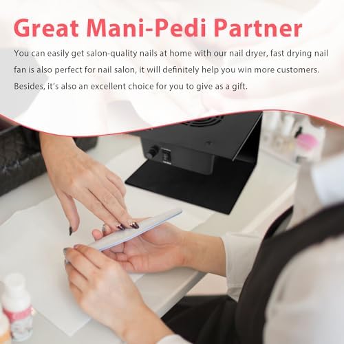 Nail Dryer for Regular Polish, 300W Nail Drying Fan with Hot and Cool Air, Professional Air Nail Dryer for Manicure Salon and Daily Home Use