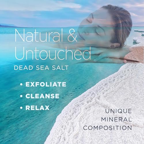 Minera Fine Grain Dead Sea Salt for Bath & Foot Soaks – 5 lbs, Fast-Dissolving, 100% Pure and Natural, Unscented, Skin-Softening Sea Salt