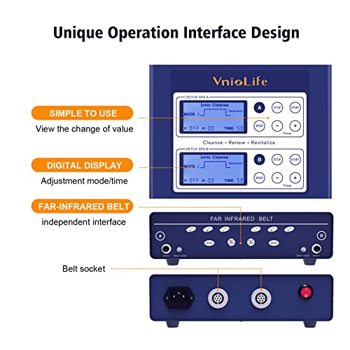 Ionic Foot Bath Detox Machine, Dual Foot Detox Machine for 2 Users with Heating Belt, 5 Detox Mode,Dual Channel, Suitable for Home Beauty Salon Foot Spa Use…