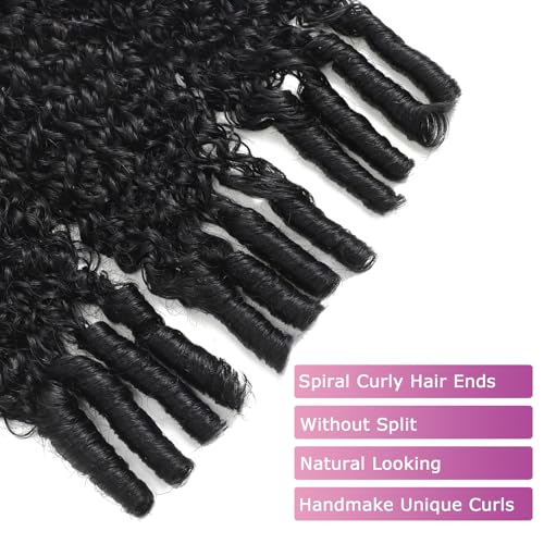 Burmese Curly Bundles Human Hair 18 20 22 Inch 100% Unprocessed Quick Weave Hair Water Wave 3 Bundles 3C4A Deep Curly Hair with Spiral Curls Double Weft Natural Color