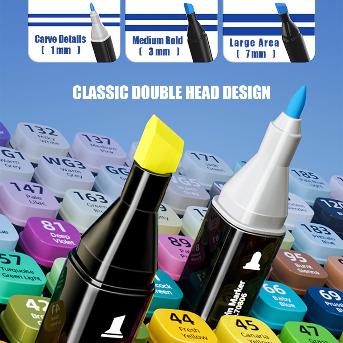 Alcohol Markers, 80 Colors Art Drawing Markers Set for Kids Adults Dual Tip Permanent Sketch Markers, with Organizing Case