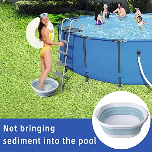 Tlswshsy Portable Pool Foot Bath,Collapsible Pool Foot Wash Basin Tub,Foot Bath Basin for Above Ground Swimming Pools Accessories