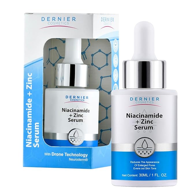 Dernier Niacinamide 10% + Zinc Serum Skin Care – Dark Spot Corrector & Hydrating Face Moisturizer – Beauty Products for Glowing Face – Pore Minimizer Even Skin Tone Sebum Regulator (1 fl oz)