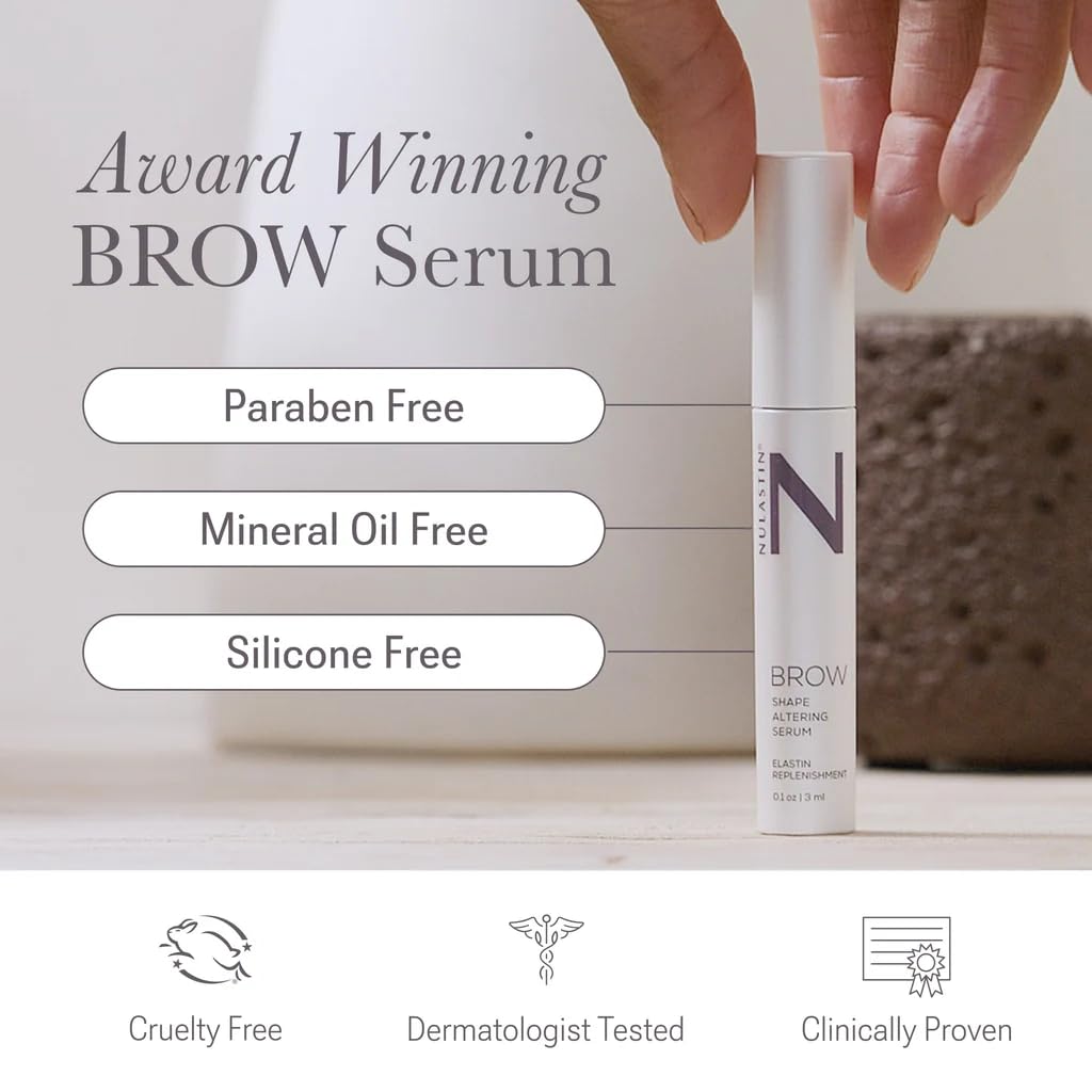 NULASTIN Shape Altering Eyebrow Serum - Brow Serum to Shape & Define - Improves the Appearance of Sparse Eyebrows for a Fuller Look - Enriched with Hair-Strengthening Ingredients (0.1 Fl Oz)