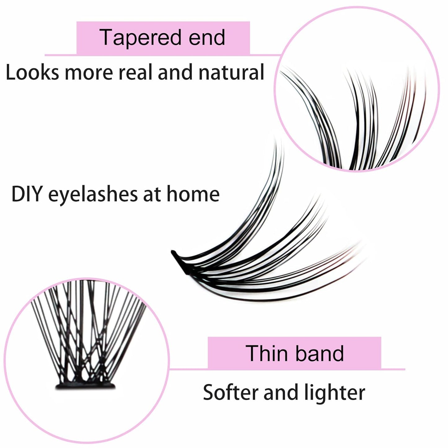 Lash Clusters LAUBESS Individual Lashes Waterproof Eyelash Clusters Mixed Tray Cluster Eyelash Extensions Soft Cluster Lashes for Beginners(30D-0.07C-9-16)