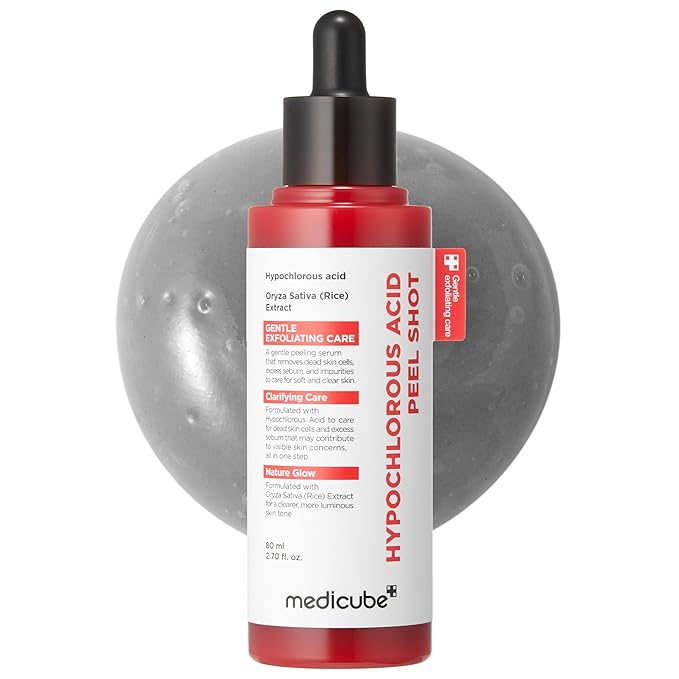 medicube Hypochlorous Acid Rice Peel Shot | Gentle Exfoliating Serum for Dead Skin Cells & Pore Care, Blackheads & Excess Sebum Control | Rice Extract, Panthenol for Hydrating & Smoothing Care