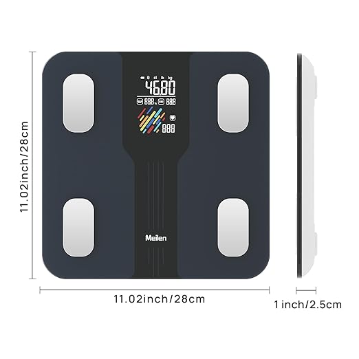 Scale for Body Weight,High Precision Digital Body Fat Analyzer, VA Large LED Smart Bathroom Scale, with BMI Heart Rate, 15 Body Composition, Sync Fitness App, Maximum Measuring Range 400lb