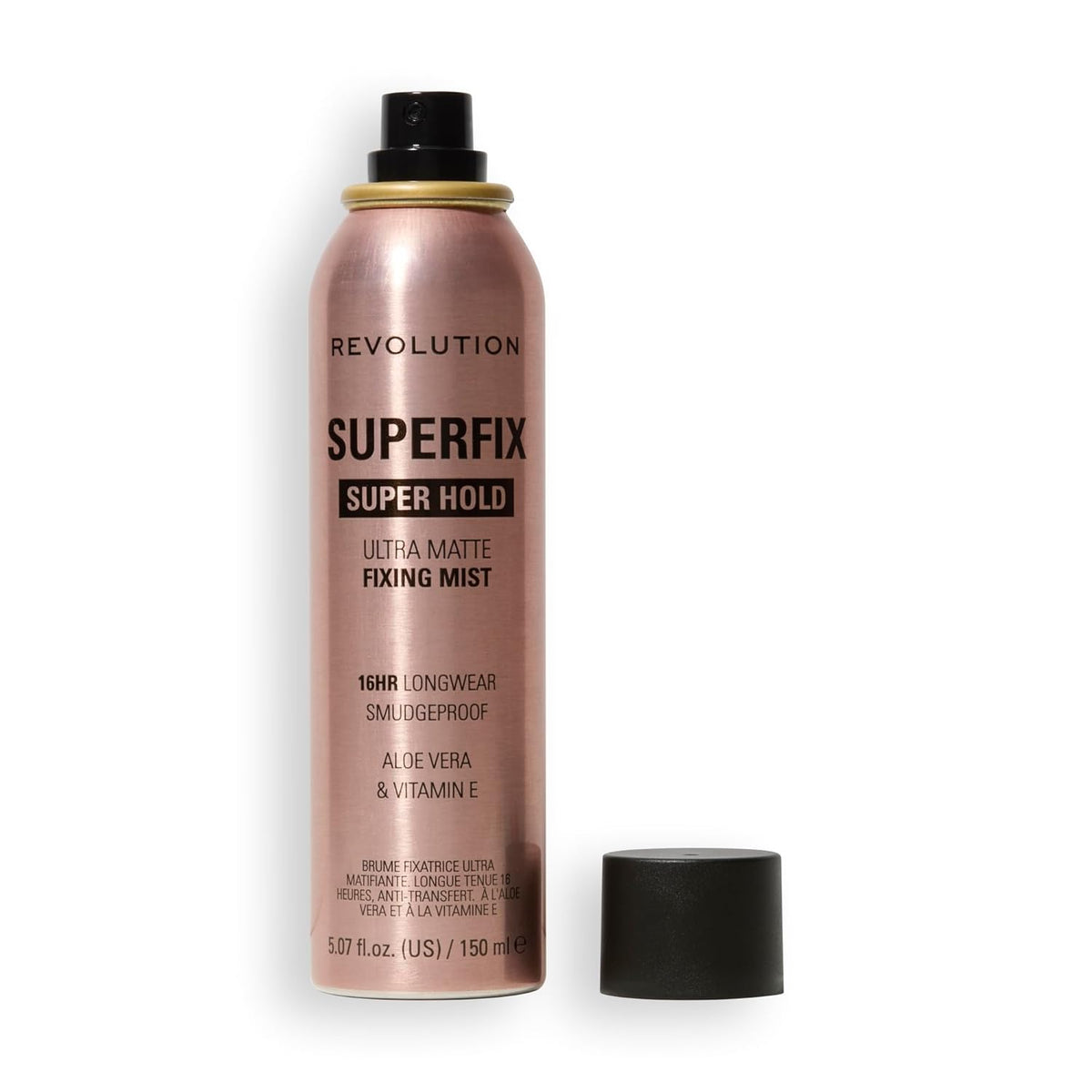 Revolution Beauty London, Superfix Misting Makeup Setting Spray, Ultra-Matte & Shine-Free Finish, Long-Lasting & Lightweight Mist, Infused with Vitamin E, 5.07 fl oz