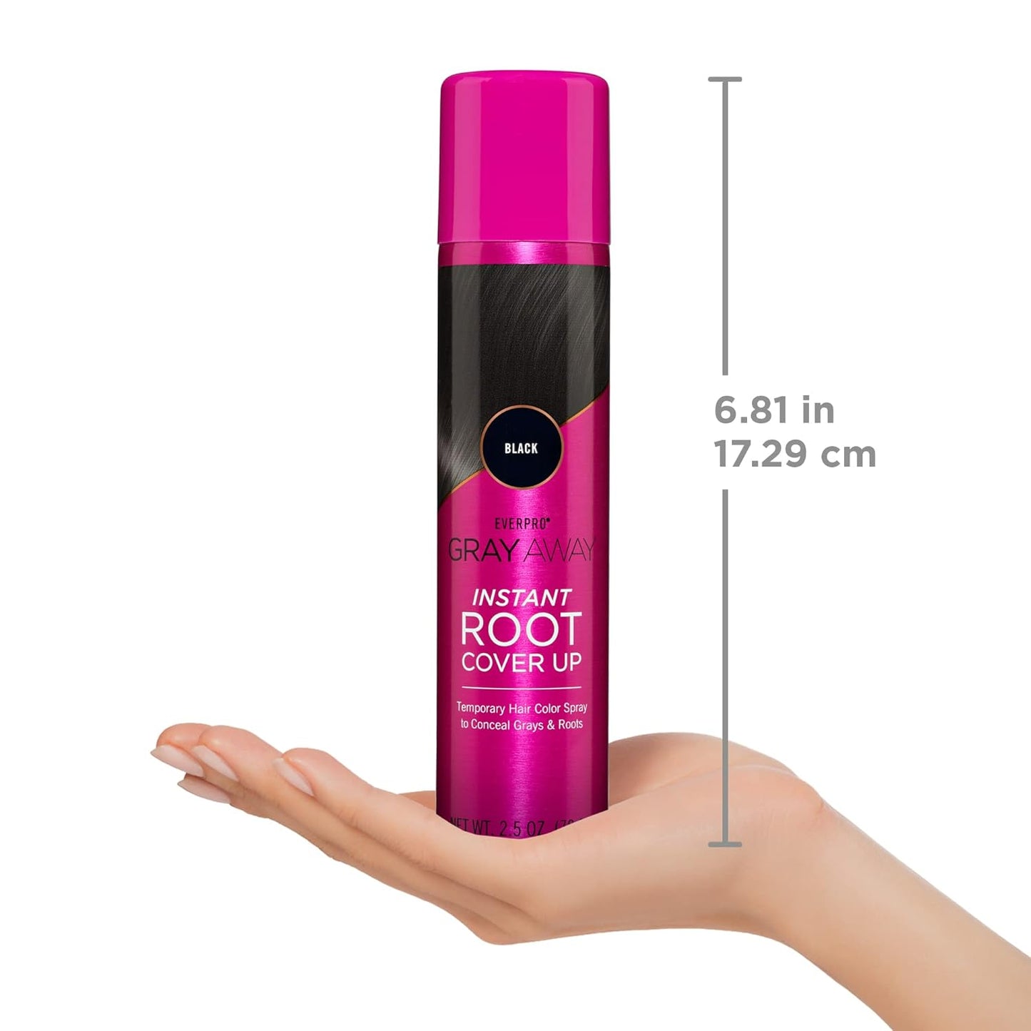EVERPRO Gray Away Instant Root Cover Up Spray 2.5oz - Black