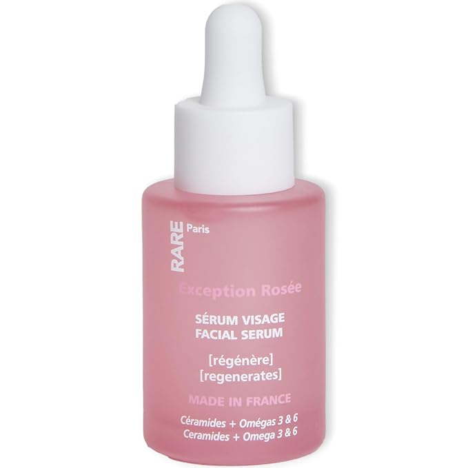 RARE Paris - Exception Rosée - Regenerating Facial Serum - Hydrating & Brightening - With Ceramides & Omega-3 & 6 - Brightening, Firming & Revitalizing - Multi-Active Serum Formula - 1oz