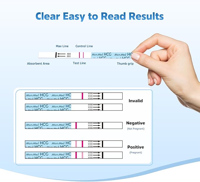 MomMed Pregnancy Test, 25 HCG Pregnancy Test Strips for Early Detection, Over 99% Accurate, 25 Free Urine Cups, Bulk Pregnancy Tests for Home Use, Pruebas de Embarazo