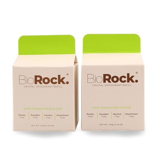Crystal Natural Deodorant Refill * 2 Packs - Unscented Plastic & Aluminum Free Salt Stick Deodorant for Women & Men Eco-Friendly, Sustainable, Zero Waste 4.25 oz * 2