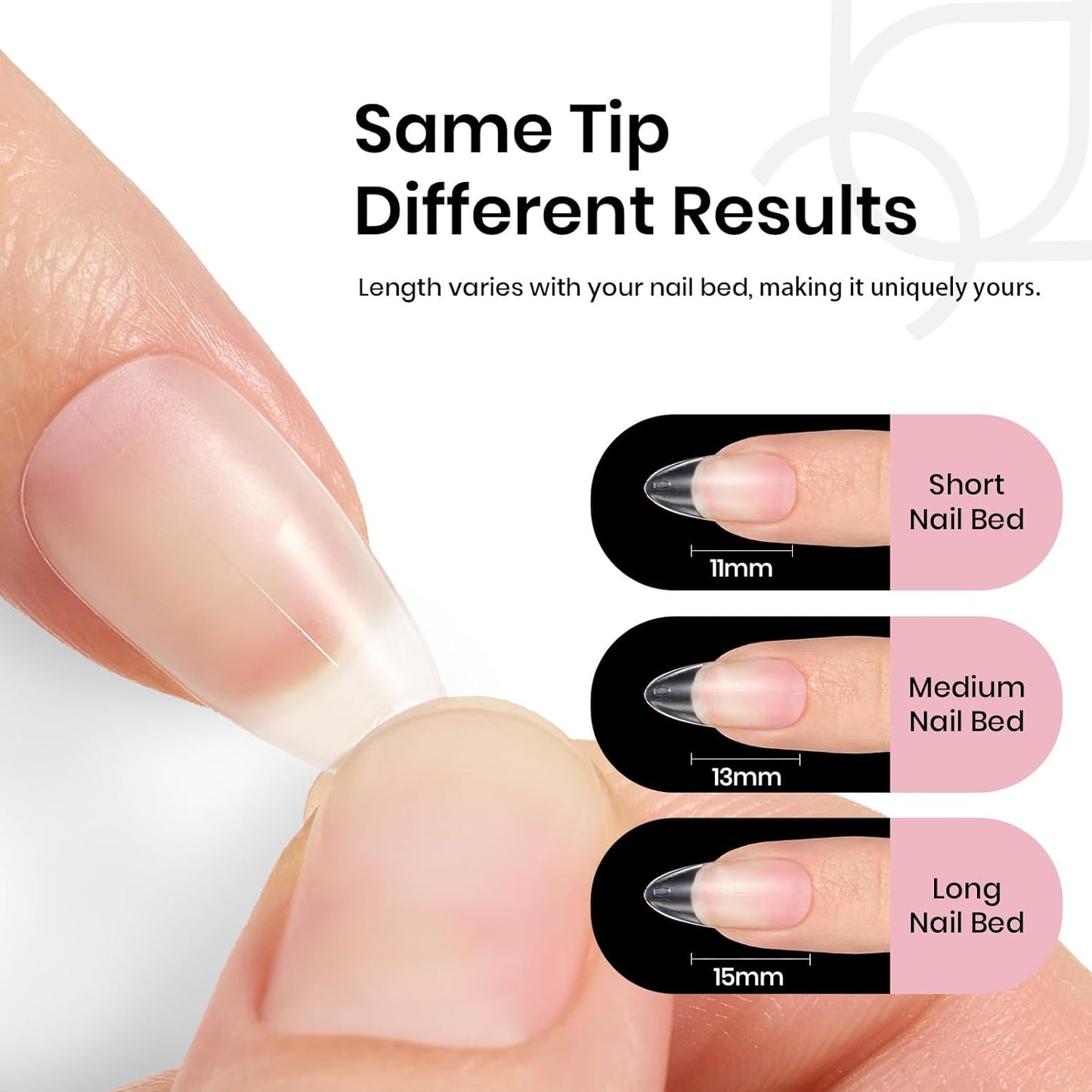 Beetles Medium Almond Nail Tips: 288PCS Medium Almond Matte Clear False Acrylic Press on Nails Tips 12 Sizes Pre-shape Full Cover Nail Tips Nail Extension DIY Valentines Day Gifts for Women