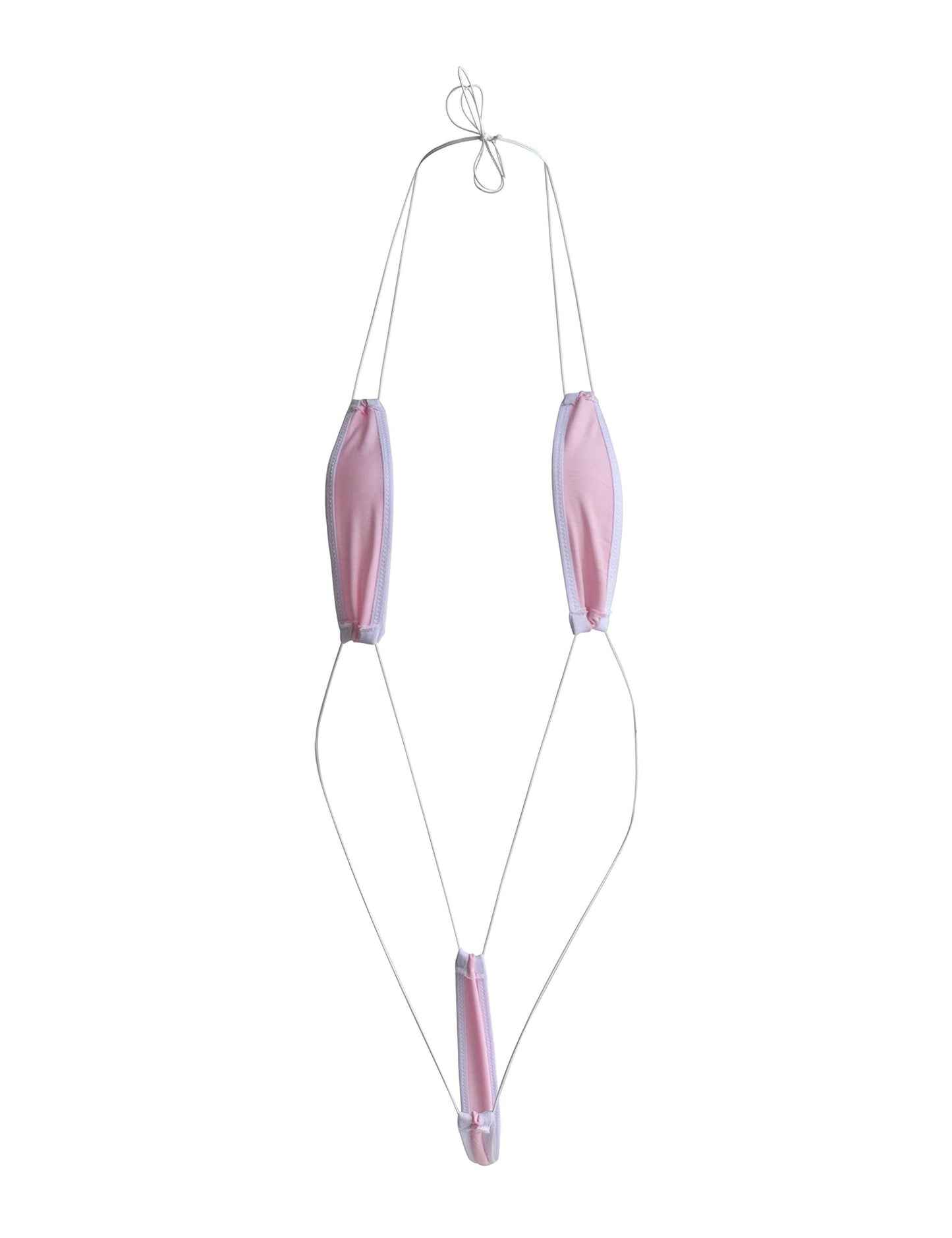Oneheekini Women's Sexy G String Sling Shot Teeny Weeny Micro Bikini Pink