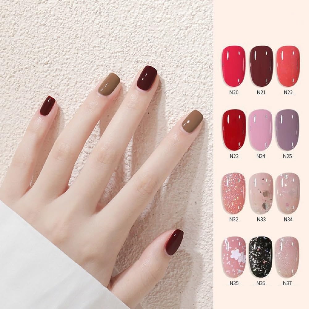 Nail Polish set - Nail Lacquer Quick Dry, Full Size, Vibrant, Colorful, Trendy, Glitter, Glossy, Metallic, Matte Nail Art Nail Shades (N15 soot, 52g)