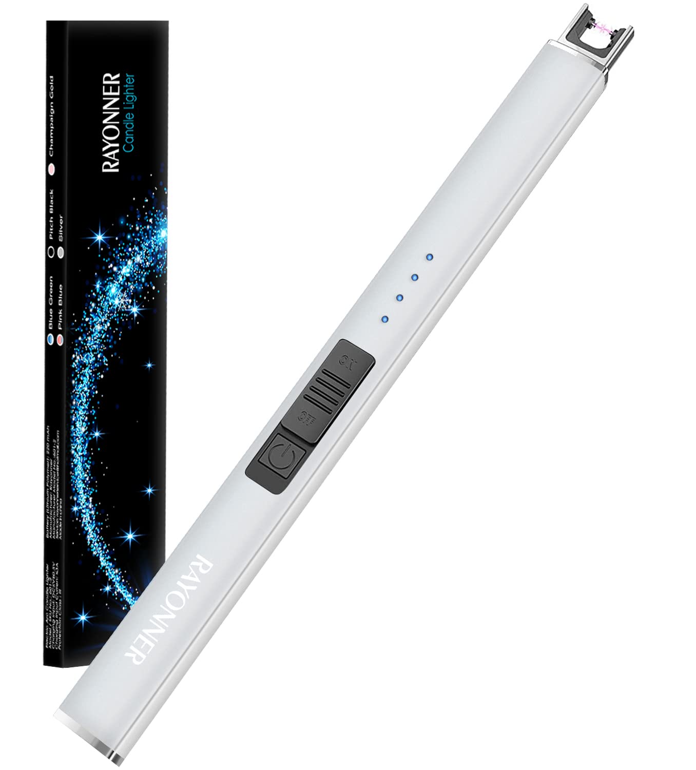 RAYONNER Lighter Electric Lighter Candle Lighter USB Lighter Rechargeable Flameless Plasma Windproof for Candle Cooking BBQ Firework